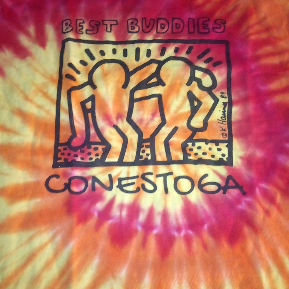 VINTAGE TSHIRT TYE DYE KEITH HARING DESIGN SIZE LARGE